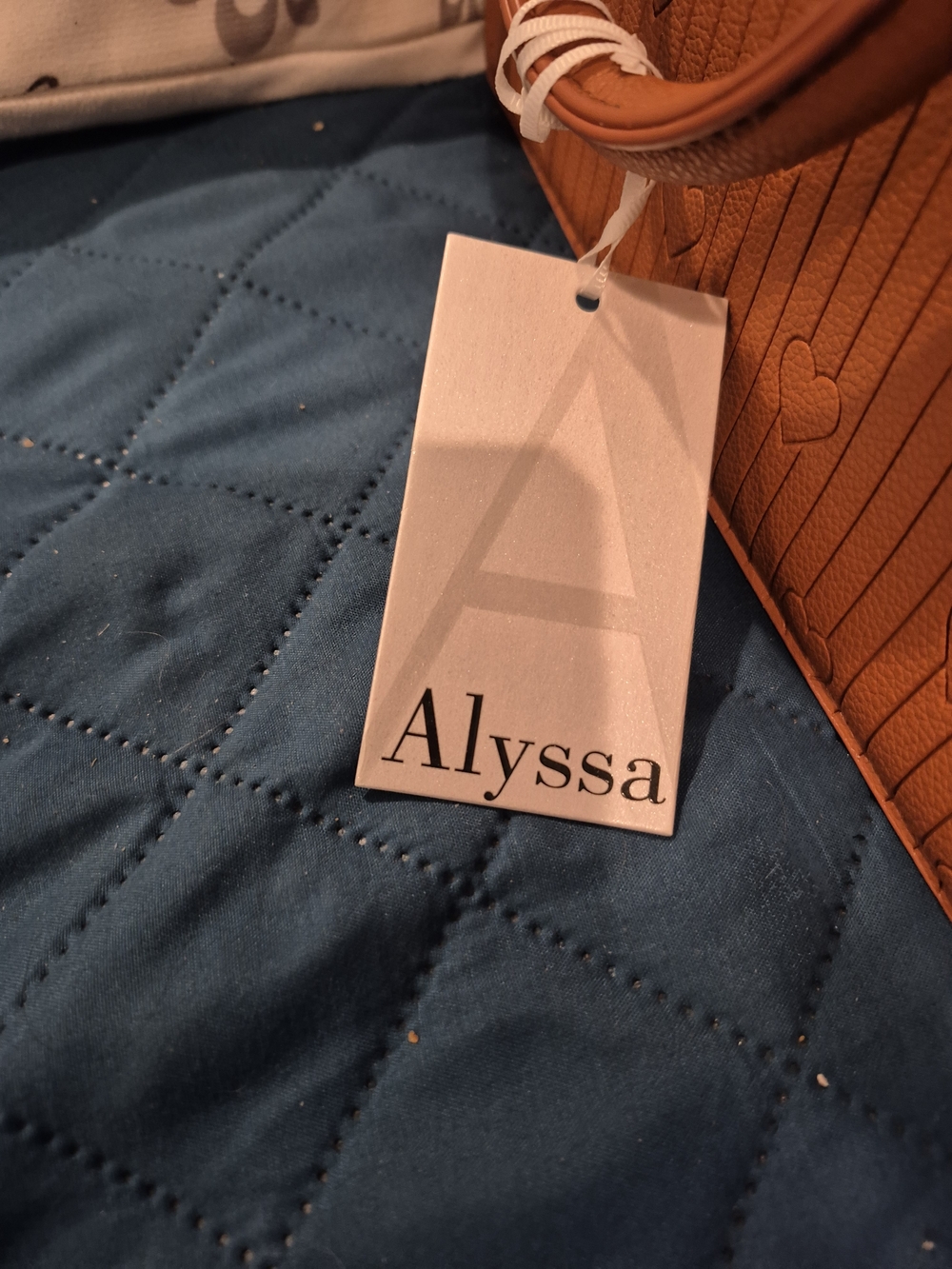 Alyssa Tan Heart-Embossed Structured Satchel - Picture 6 of 9